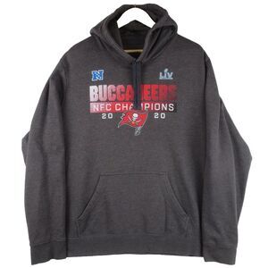 Tampa Bay Buccaneers NFC Champions 2020 NFL Hoodie Adult‎ XL Gray Sweatshirt